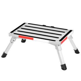 New Folding Aluminum Platform Step Stool RV Ladder With Reflective Stripe+Handle