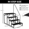 Hot Tub Steps Outdoor, 2 RV Steps with Handrail, Portable RV Stairs 3 Step, Heavy Duty Truck Camper Steps Ladders for Travel Trailers, 5th Wheel, Moto